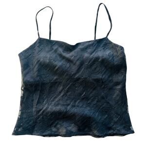 Vintage 90's Y2K Queue Black Camisole Tank Top Size Medium Spaghetti Strap